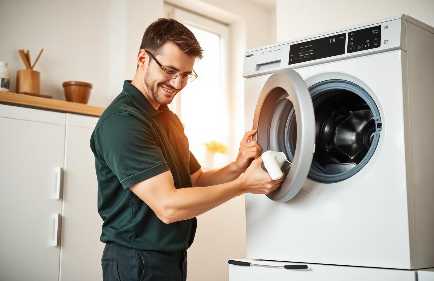 Miele Wartungsservice Berlin – Techniker prüft Waschmaschine vor Ort